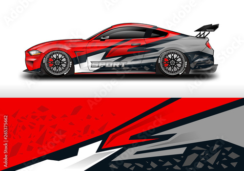 Livery decal car vector   supercar  rally  drift . Graphic abstract stripe racing background . 