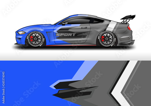 Livery decal car vector   supercar  rally  drift . Graphic abstract stripe racing background . 