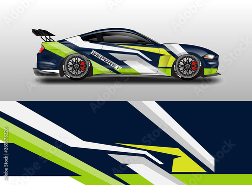 Livery decal car vector , supercar, rally, drift . Graphic abstract stripe racing background .  © Alleuy
