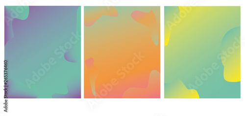 Bright set of cards with color trendy gradient. Abstract trendy background, colorful texture. Creative design, minimalism. Beautiful vertical wallpaper. Multicolor image