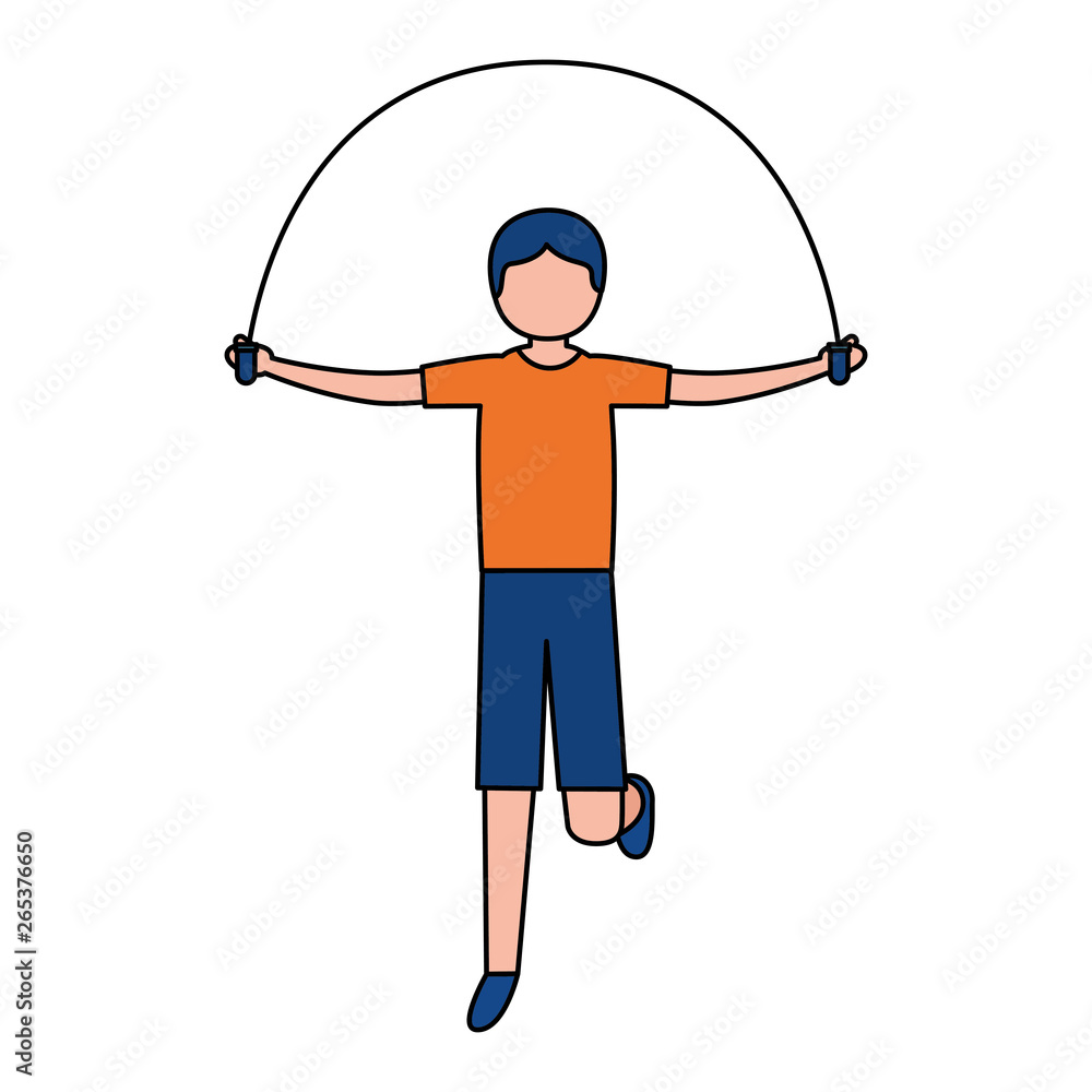 Obraz premium sporty man jumping rope