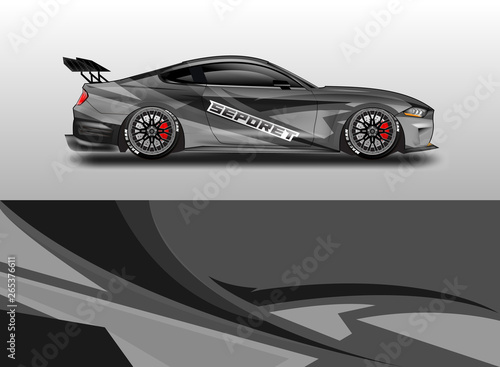 Livery decal car vector   supercar  rally  drift . Graphic abstract stripe racing background . 