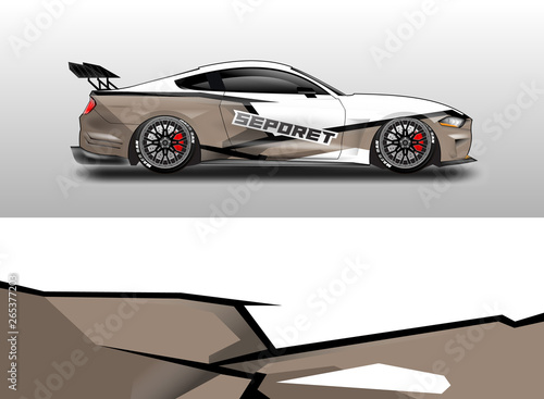 Livery decal car vector   supercar  rally  drift . Graphic abstract stripe racing background . 