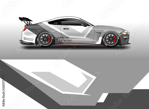 Livery decal car vector   supercar  rally  drift . Graphic abstract stripe racing background . 