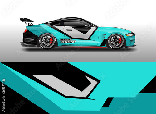 Livery decal car vector   supercar  rally  drift . Graphic abstract stripe racing background . 