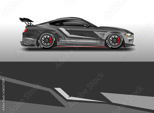 Livery decal car vector   supercar  rally  drift . Graphic abstract stripe racing background . 