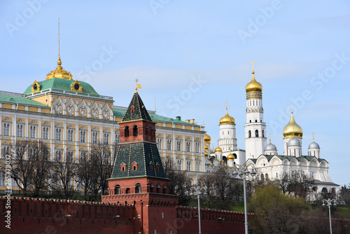 Moscow Kremlin architecture. Popular landmark.