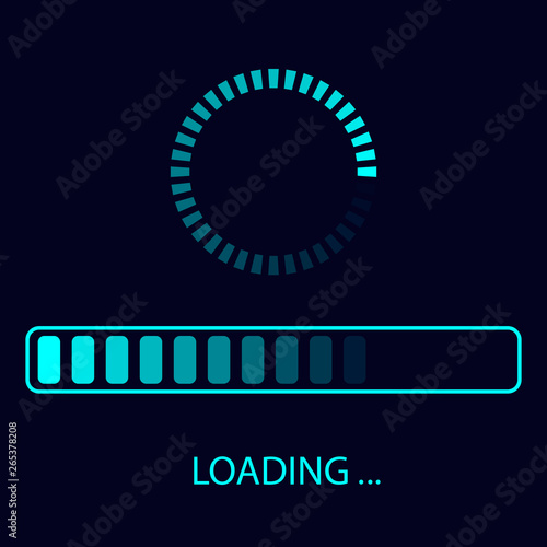 Vector Loading Icon. Futuristic progress bar design. photo