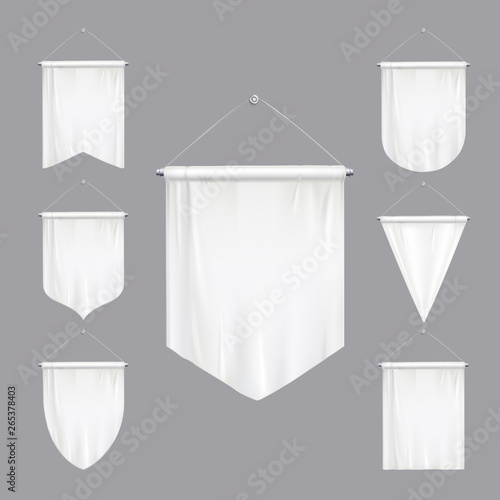 White Pennants Realistic Set 