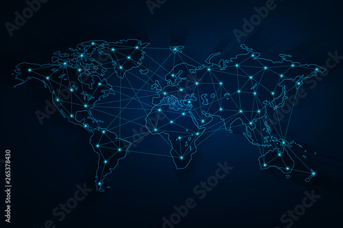 Global network connection background, vector
