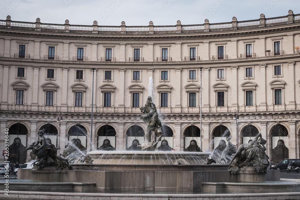 Fountain of the Republic Square in Rome