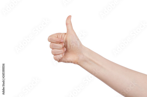 Foto main femme pouce levé