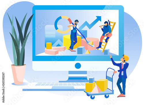 Database Management Analysis Metaphor Flat Banner