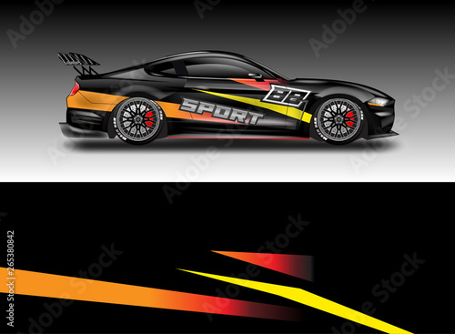 Livery decal car vector   supercar  rally  drift . Graphic abstract stripe racing background . File ready to print and editable .