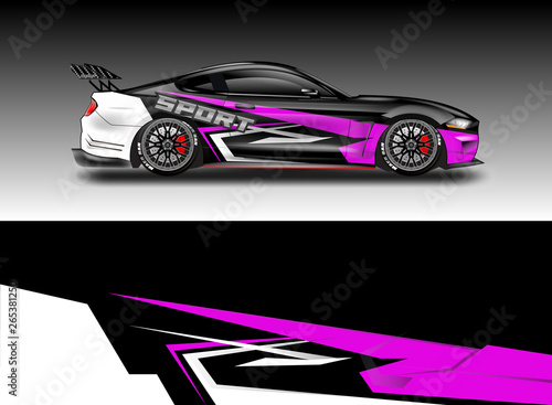Livery decal car vector   supercar  rally  drift . Graphic abstract stripe racing background . File ready to print and editable .