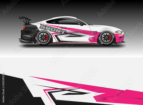 Livery decal car vector   supercar  rally  drift . Graphic abstract stripe racing background . File ready to print and editable .