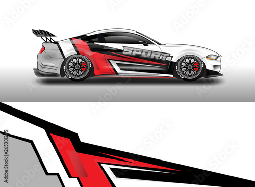 Livery decal car vector   supercar  rally  drift . Graphic abstract stripe racing background . File ready to print and editable .