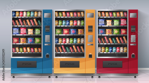 Vending Machines Realistic Vector Illustration 