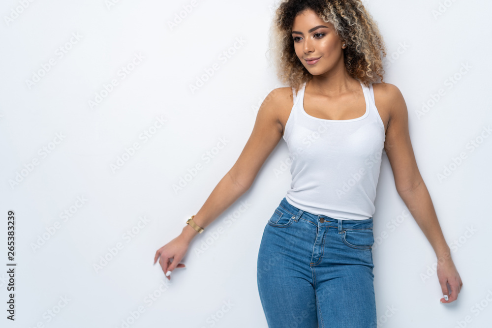 Portrait of beautiful black woman isolated on white Portrait of beautiful black woman isolated on white