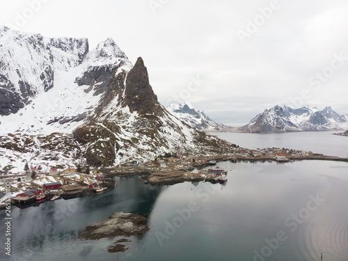 Reine Rorbuer fishing vaillage in Lofoten, Norway photo