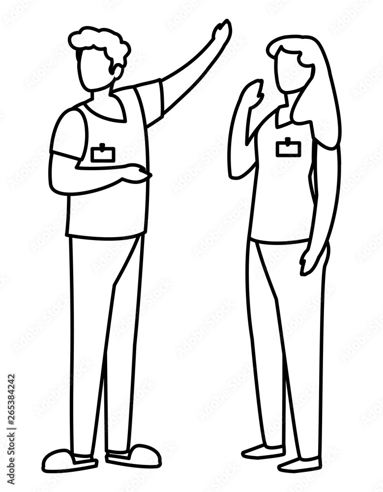 couple medicine workers with uniform characters couple medicine workers with uniform characters