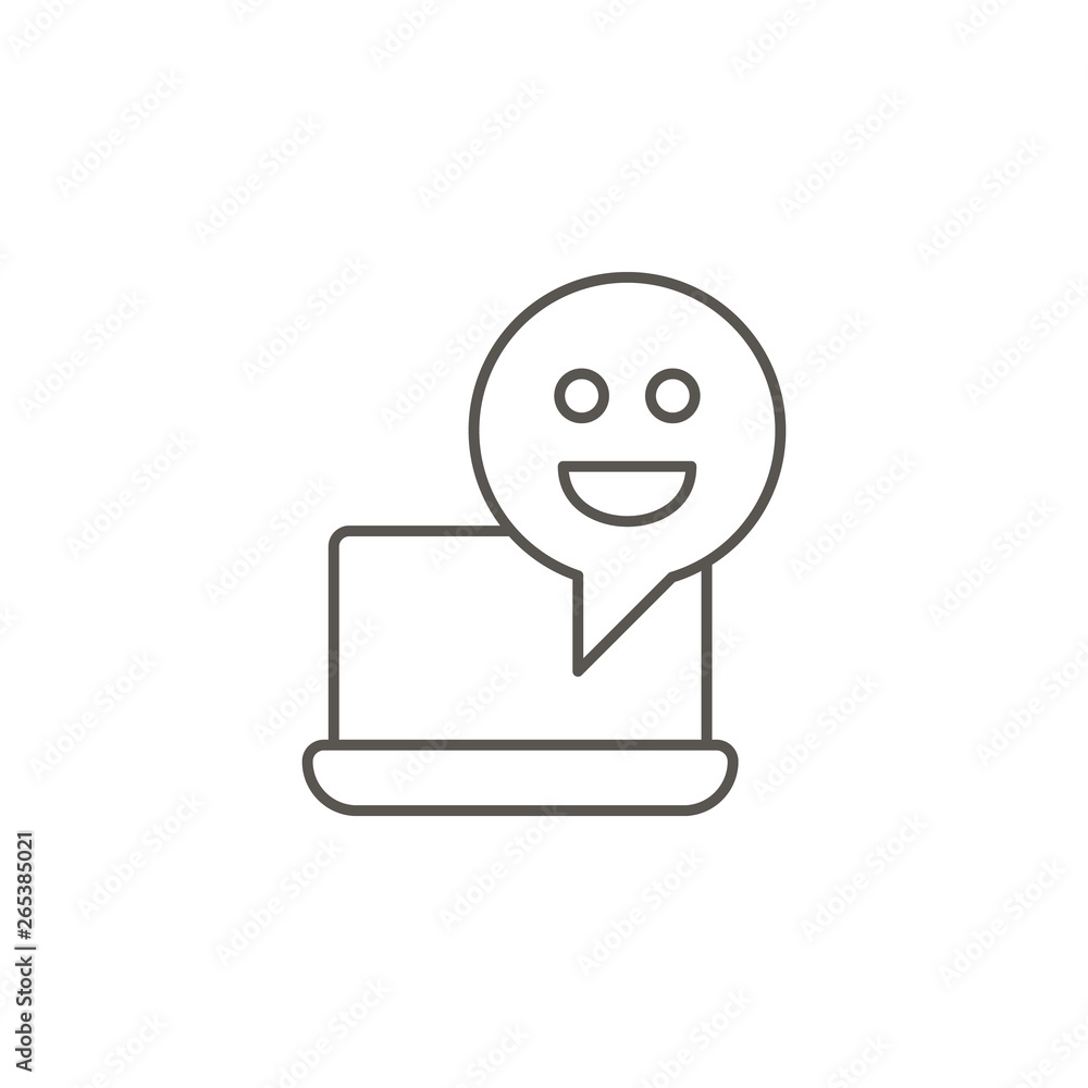 Computer, chat, smile, happy vector icon. Element of simple icon for websites, web design, mobile app, info graphics. Thick line icon for website design and development