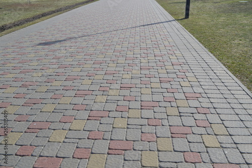 Tiles on the road in the spring.