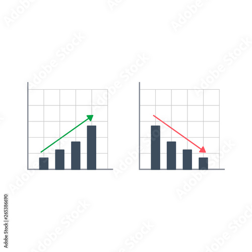 Graph Icon set in trendy flat style isolated on white background. Vector success illustration
