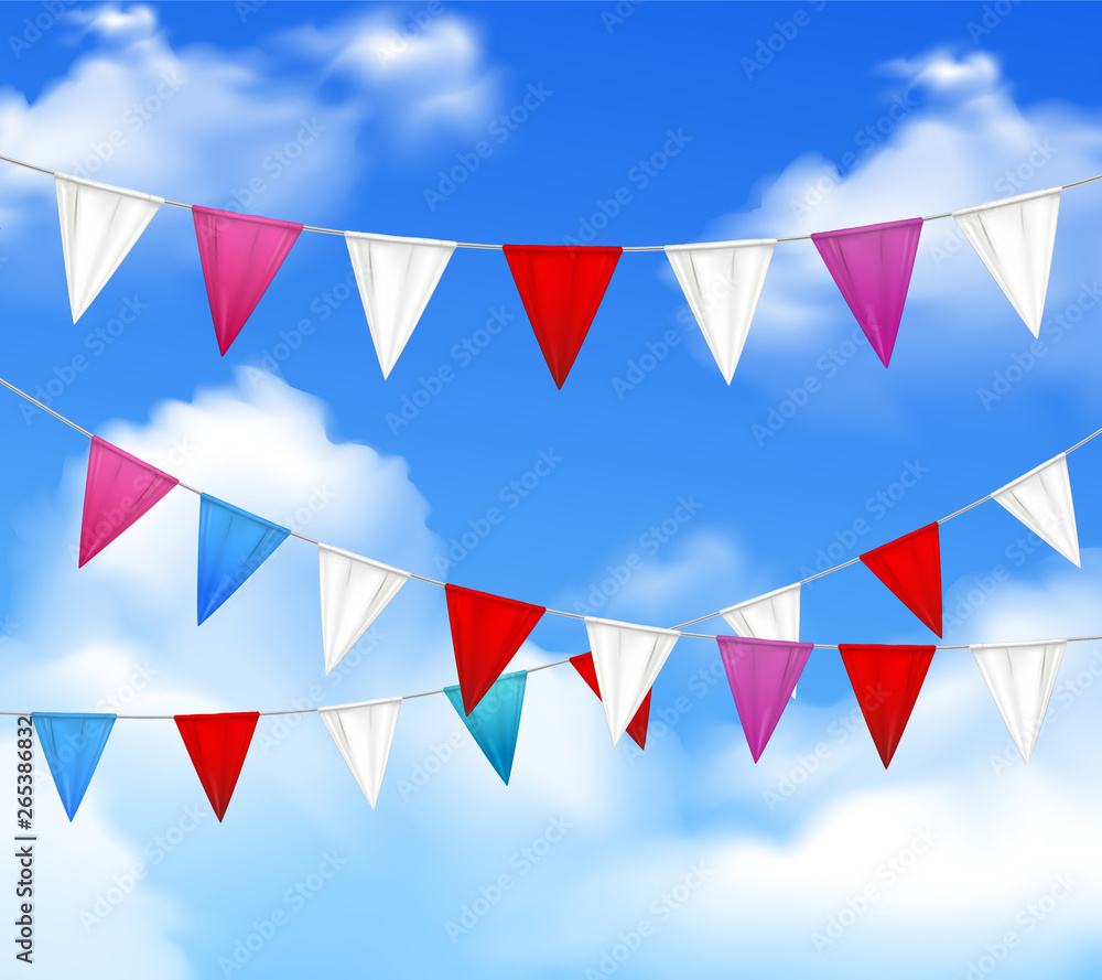 Obraz premium Party Pennants Slinger Realistic 