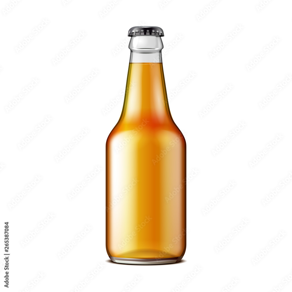 Glass Beer Lemonade Cola Clean Bottle Yellow Brown. Carbonated Soft Drink. Mock Up Template. Illustration Isolated On White Background. Ready For Your Design. Product Packaging. Vector EPS10 Glass Beer Lemonade Cola Clean Bottle Yellow Brown. Carbonated Soft Drink. Mock Up Template. Illustration Isolated On White Background. Ready For Your Design. Product Packaging. Vector EPS10