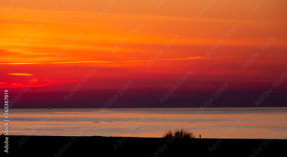 A beautiful sunrise off the coast of St Simons Island in Georgia
