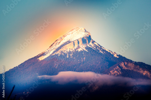Couché de soleil sur les Alpes