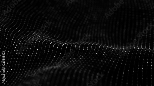 Halftone pattern. Black and white composition.v Glitch background. Gradient design background. Abstract dotted background. Blurry points. 3d rendering.