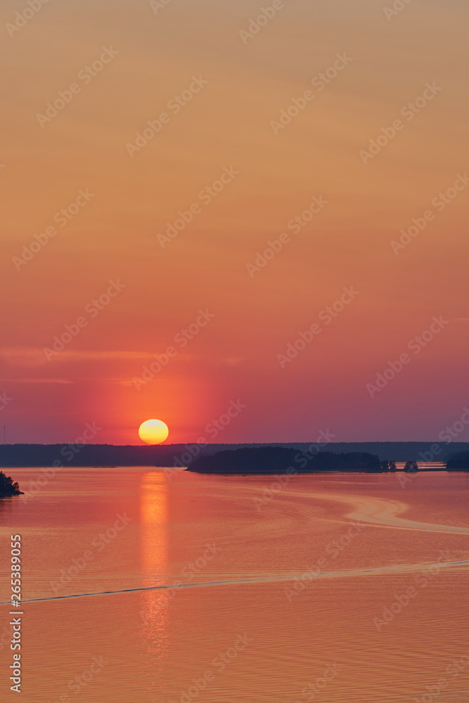 Colorful sunset over the sea. Copy space. Colorful sunset over the sea. Copy space.