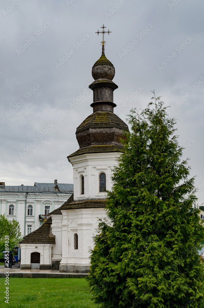 Old Orthodox building with a cross and a dome