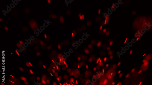 ire sparks background. Burning red sparks. Fire flying sparks. Blurred bright light. 3D rendering -