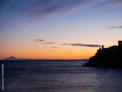 Sunset and island of Thassos on the horizon © Dimitrius
