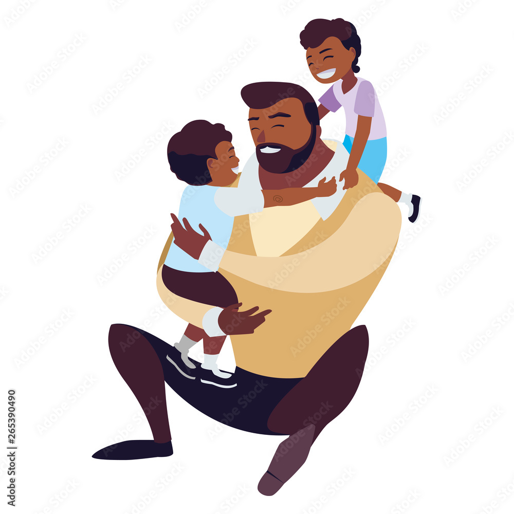 afro father with sons characters afro father with sons characters