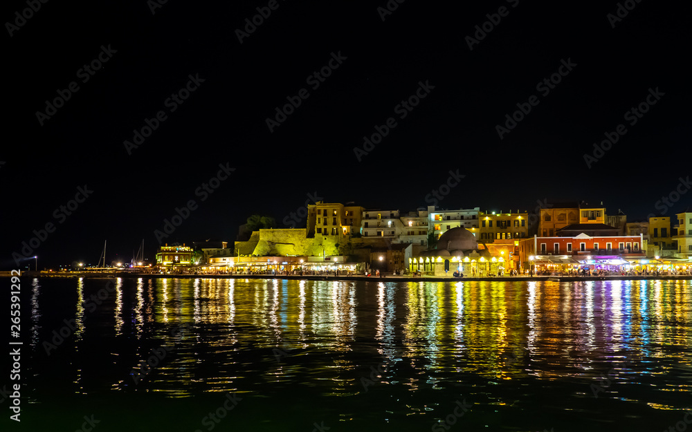 Beautiful port of Chania city, Crete, Greece