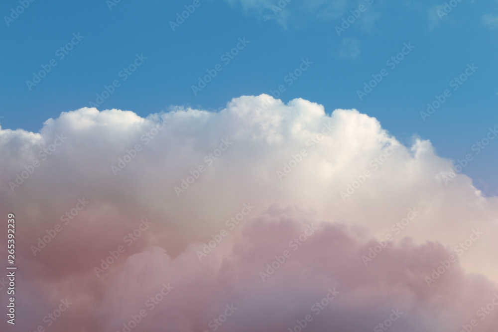 white, fluffy, cumulus clouds on a blue sky background below, copy space white, fluffy, cumulus clouds on a blue sky background below, copy space