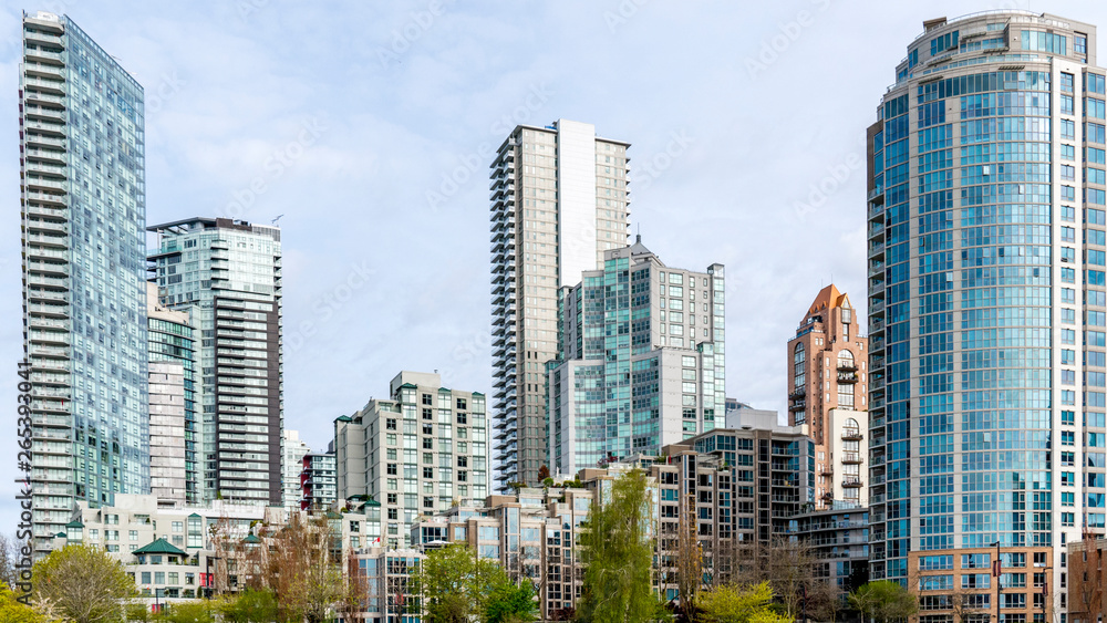 Obraz premium Vancouver, Canada. View of downtown Vancouver. Lookout during mid day.