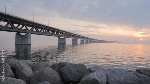 Oresundsbron at sunset.