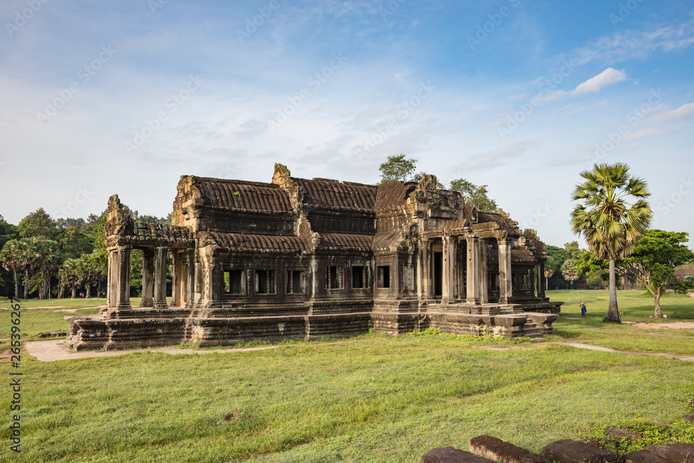 Fototapeta premium Building beside the main entrance to Angkor Wat temple, Siem Rap, Cambodia