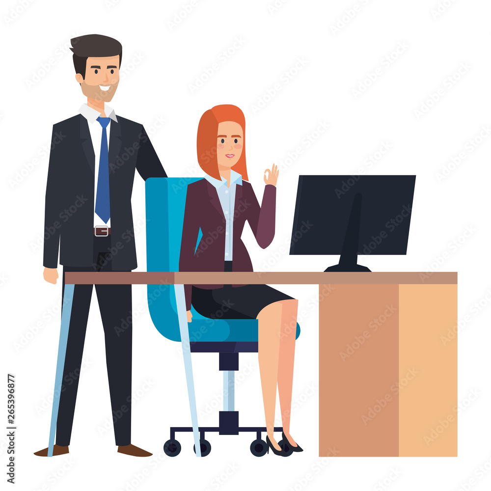 business couple in the workplace business couple in the workplace