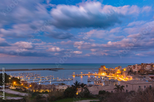 Castellammare del Golfo at sunset  Sicily  Italy