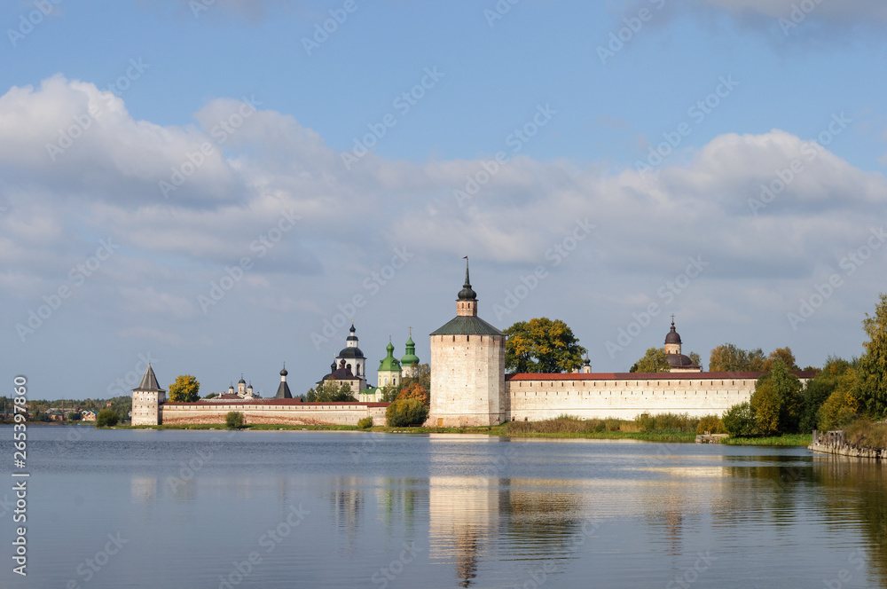 Ancient russian monastery at the lake bank Ancient russian monastery at the lake bank