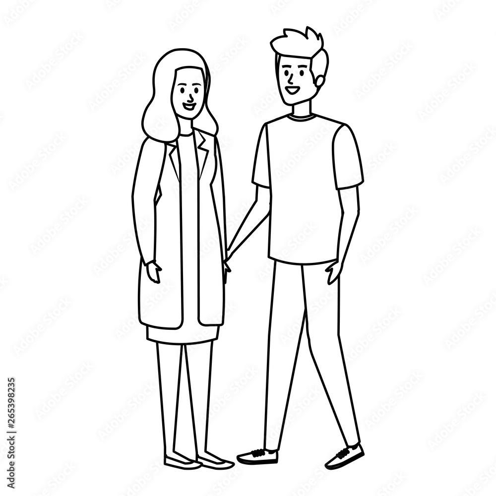 young couple avatars characters young couple avatars characters
