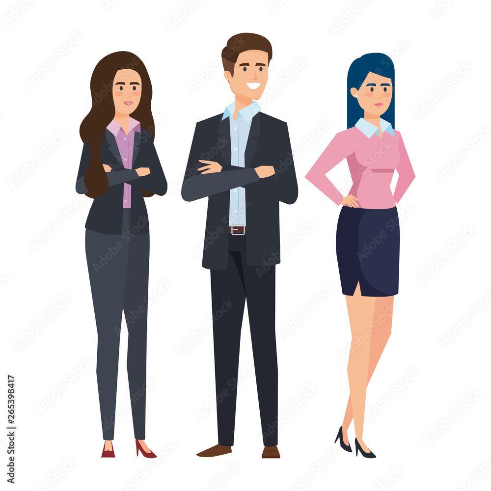 business people teamwork characters