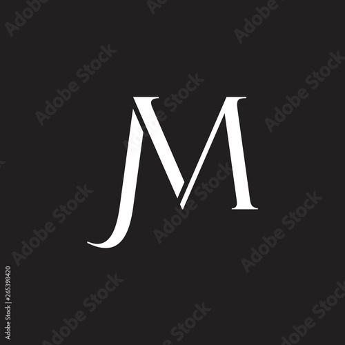 letter jm simple linked geometric logo vector