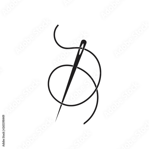 needle thread loop line illustration logo vector photo